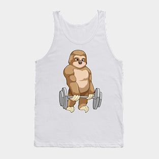 Sloth at Bodybuilding with Barbell Tank Top